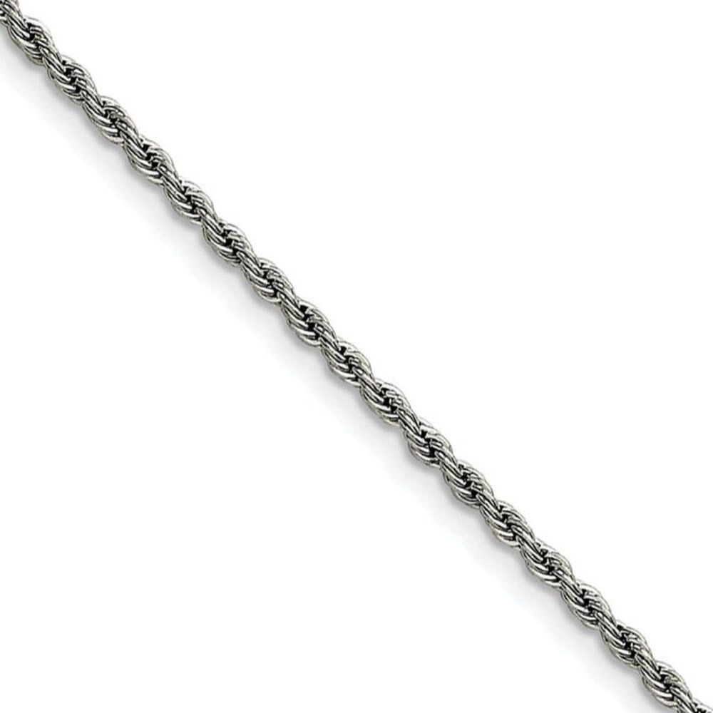 2.3mm Stainless Steel Rope Chain Necklace, 24 Inch